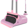 kelamayi Broom and Dustpan Set for Home, Office, Indoor&Outdoor Sweeping, Stand Up Broom and Dustpan (Pink)